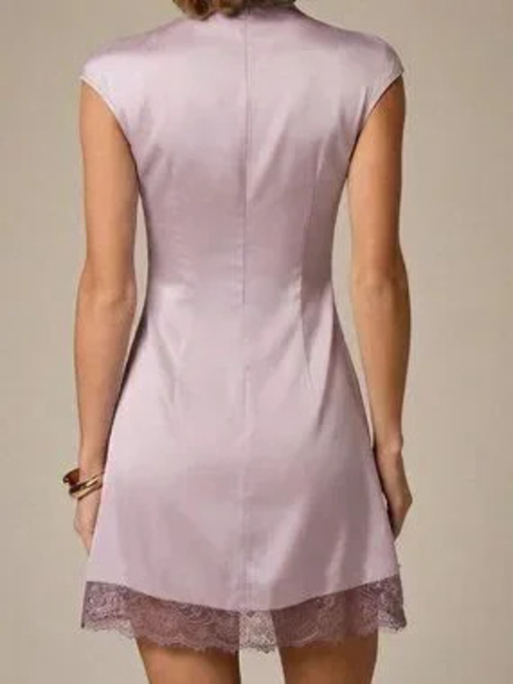 Lilac Purple Elegant Women's Mock Neck Sleeveless Dress